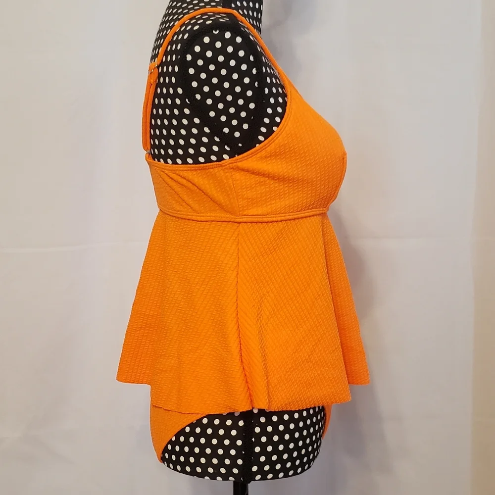 Shein Neon Orange Two-piece Swimsuit Adjustable Straps - Picture 6 of 16